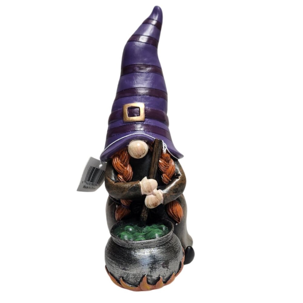 Gnome Stirring Cauldron Figurine